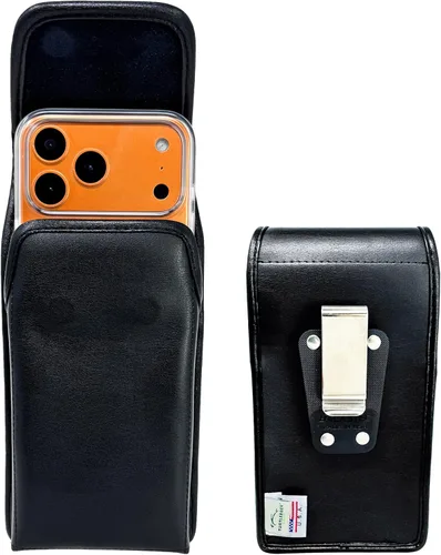 Miniatura 22 de Turtleback Clip para cinturón para iPhone 17 ProMax o 17 Plus - Grande - Se adapta con fundas de estilo voluminoso Defender - Nylon negro de alta