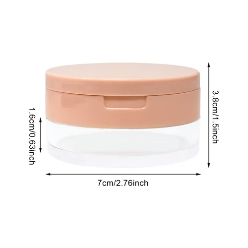 Miniatura 2 de Honbay Contenedor de polvo de maquillaje reutilizable vacío con esponja de polvo, tamiz y espejo, contenedor compacto de plástico para polvo suelto