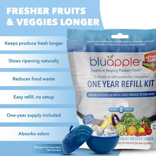 Miniatura 3 de Kit de reposisión para Bluapple, con carbón activado, 1 año de reposición, Blanco, azul