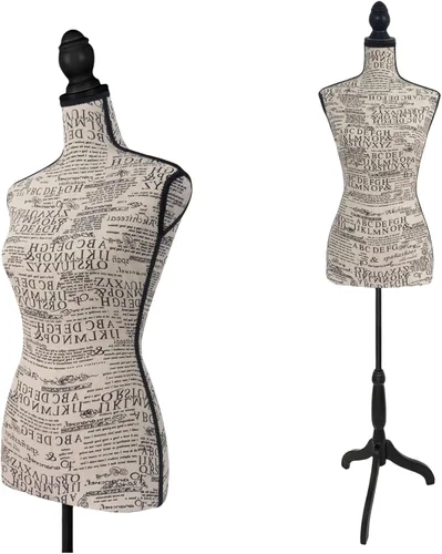 Miniatura 11 de Maniquí femenino con torso de vestido con soporte de trípode de madera, altura ajustable de 55 a 67 pulgadas, cuerpo de maniquí para costura