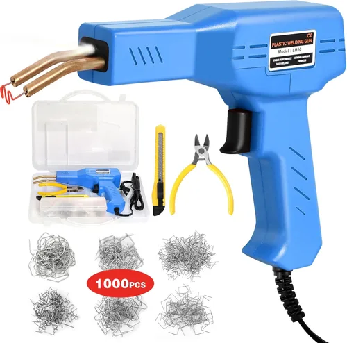 Miniatura 12 de ATOLS Soldador de plástico, 1000 grapas, Kit de soldadura de plástico, Kit de grapadora en caliente, Kit de pistola de soldadura de plástico, Kit