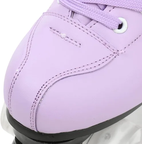 Miniatura 7 de Patines de ruedas para mujeres y hombres, zapatos altos de piel de vacuno, patines clásicos de doble fila, patines de cuatro ruedas para hombres