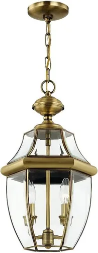 Miniatura 6 de Livex Lighting 2255-02 Monterey - Farol colgante de 2 luces, latón pulido