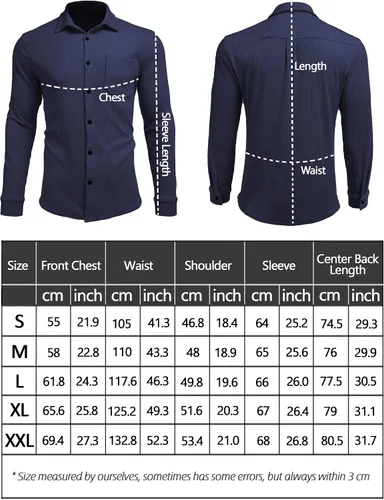 Miniatura 5 de COOFANDY Camisa de pana para hombre, estilo chaqueta ligera, de manga larga, con botones