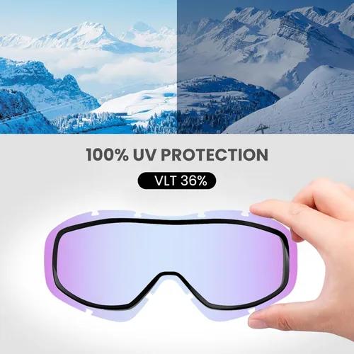 Miniatura 106 de OutdoorMaster OTG Gafas de esquí – Gafas sobre lentes para esquí y snowboard para hombres, mujeres y jóvenes – 100% de protección UV A1-vlt 46%
