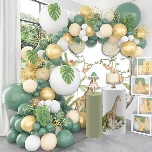 Miniatura 5 de Cubiertas de pedestal temáticas de animales salvajes de la selva para decoración de fiesta de baby shower cubierta de zócalo de animales de la selva