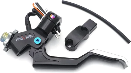 Miniatura 10 de Manillar negro de 0.866 in Ajuste izquierdo Palanca de embrague fácil de tirar compatible con Z900 CBR650R CB500X DUKE390 [P/N: XKMT-GZSP-SP-030-BK]