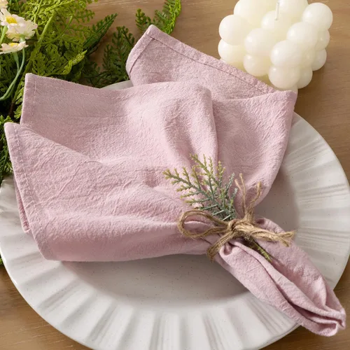 Miniatura 12 de Socomi Servilletas de tela beige de verano, lavables, reutilizables, a granel, de lino, algodón, juego de 4 servilletas de 17 x 17 pulgadas