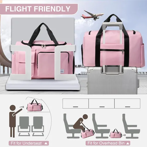 Miniatura 244 de Pequeña bolsa de gimnasio para mujer, bolsa de viaje con compartimento para zapatos