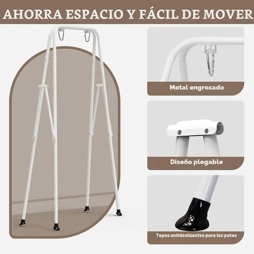Miniatura 5 de Columpio para niños pequeños con cojín suave, columpio para bebés plegable para interiores y exteriores, fácil de instalar y almacenar para jugar