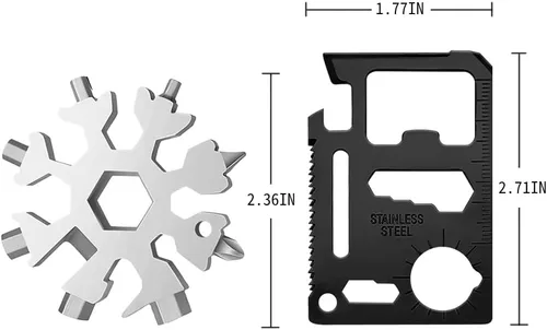 Miniatura 4 de Regalos de Navidad multiherramienta 18 en 1 con diseño de copo de nieve para hombres, tarjetas 20 en 1, multiherramientas para papá de hija e hijo