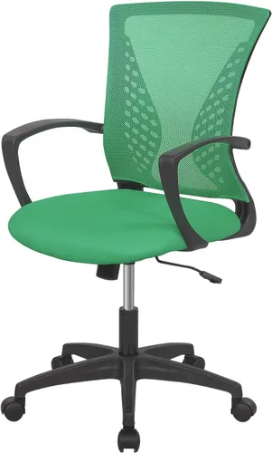 Miniatura 14 de Silla de oficina FDW para el hogar, con respaldo de altura media, para computadora, con soporte lumbar giratorio, ajustable, para trabajo, Negro