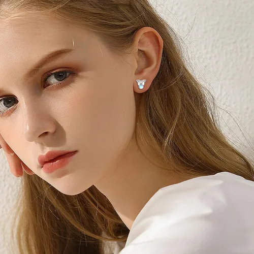 Miniatura 3 de JUSTKIDSTOY PigHedgehogFishButterflyFrog Earrings 925 Sterling Silver Cute Animal Stud Earrings Jewelry Gifts for Women Girls Hypoallergenic