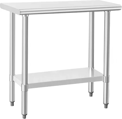 Miniatura 8 de HARDURA Mesa de trabajo de acero inoxidable comercial de 18 x 24 pulgadas, mesa de preparación de cocina y banco de trabajo comercial resistente
