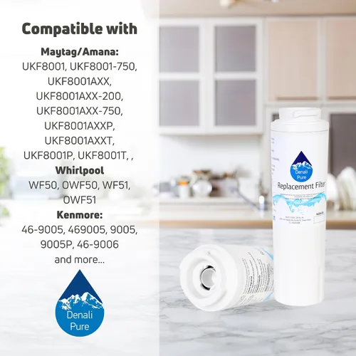 Miniatura 9 de KitchenAid KFCS22EVMS5 - Paquete de 2 filtros de agua de repuesto para refrigerador, compatible con el cartucho de filtro de agua KitchenAid 4396395