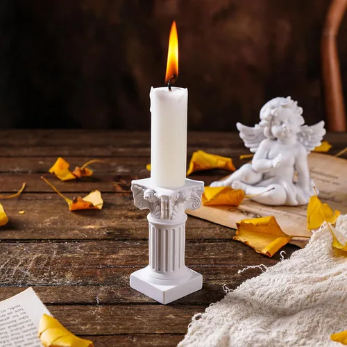 Miniatura 4 de Holibanna Estatuas de pilar romanas 5 piezas de resina mini pedestal griega para decoración del hogar, jardín, boda, fotografía, accesorios de 2.55
