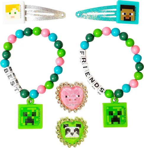 Miniatura 12 de LUV HER Disney Stitch Girls BFF - Juego de 6 piezas de joyero de juguete con 2 anillos, 2 pulseras de cuentas y pinzas para el cabello a presión a