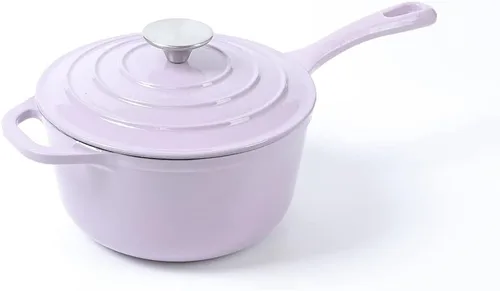 Miniatura 8 de HAWOK Mini cacerola de hierro fundido de 2.65 cuartos de galón, 8 pulgadas con tapa, pre-sazonada