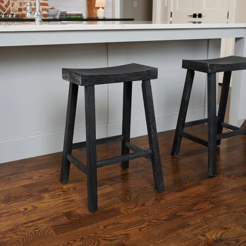 Miniatura 2 de Maven Lane Taburete de bar de cocina, moderno taburete de bar de madera de granja, taburete de isla de cocina, taburetes de bar de altura