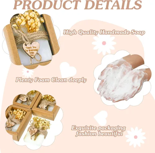Miniatura 3 de Demissle 30 piezas de mini jabón perfumado, regalos de fiesta de baby shower, jabón de flores hecho a mano, recuerdos de fiesta para invitados