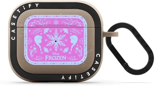 Miniatura 48 de CASETiFY AirPods Pro (1ª/2ª Gen) Estuche Bounce con Anillo [Colaboración Frozen] - Copo de Nieve de Anna - Taupe Mate