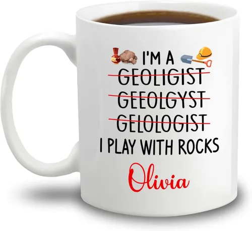 Miniatura 8 de Taza de café personalizada de regalo para geólogo, con texto en inglés «Not All Who Wander Are Lost Some Are Looking For Cool Rocks», taza de café