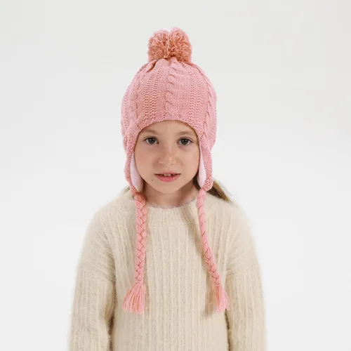 Miniatura 42 de Conjunto de guantes y gorro de invierno para niños, gorro de forro polar cálido, gorro de punto y guantes para niños y niñas