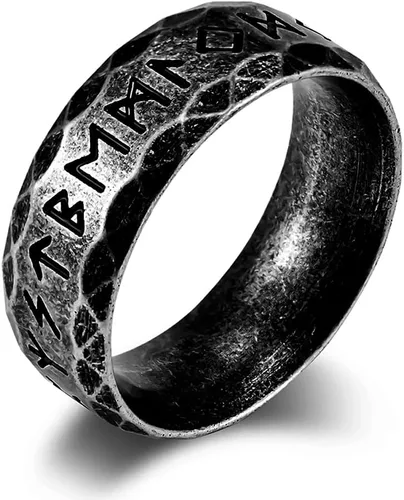 Anillos vikingos de acero inoxidable con runas vikingas nórdicas nórdicas, anillo de boda para hombres y mujeres, regalos de joyería