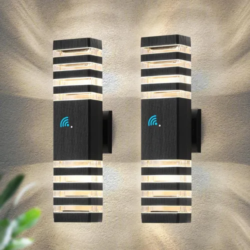 Miniatura 18 de Luminaria para exteriores, moderna lámpara de pared para exteriores, aplique de pared exterior negro, luces impermeables para porche exterior