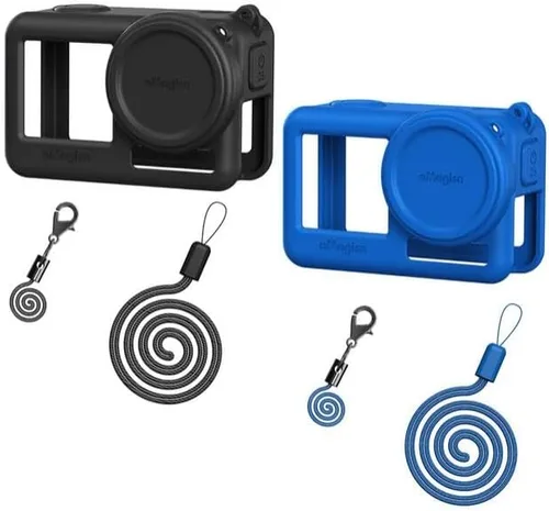 Miniatura 8 de Coyktonty Funda de silicona para DJI Action 4/Action 3, accesorios de funda protectora para OSMO Action 4 3, funda de silicona/correa a prueba