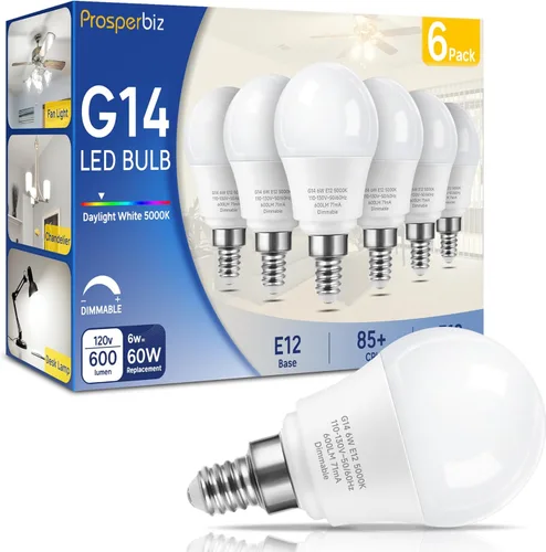 Miniatura 11 de Bombilla LED E12 regulable, 6 W, equivale a 60 W, bombilla candelabra A15, bombilla LED para ventilador de techo, candelabros, apliques de pared