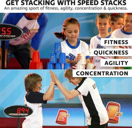 Miniatura 5 de Conjunto de vasos para apilar, deportivos, de Speed Stacks Azul