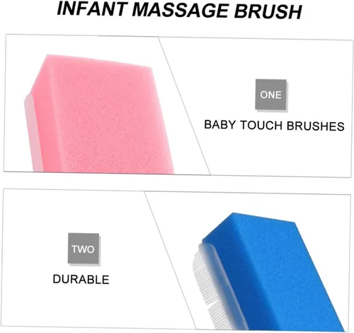 Miniatura 9 de Cepillo de esponja de masaje para entrenamiento sensorial, 2 piezas, para exfoliación corporal suave y estimulación de la piel, portátil y ligero