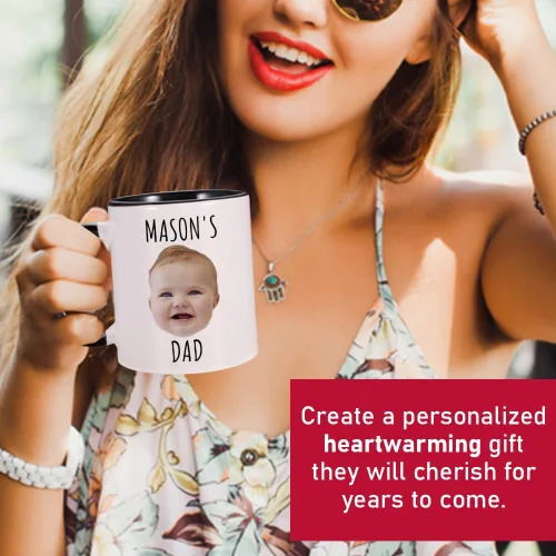 Miniatura 6 de Taza de café personalizada, tazas personalizadas con la cara de tus hijos, taza de bebé personalizada con nombre, taza con foto personalizada