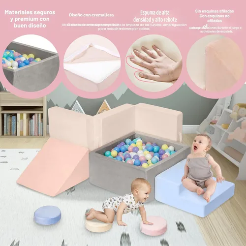 Miniatura 5 de CAMELUS Juguetes de escalada para niños de 1 año, bloques de espuma para bebés con gran pozo de bolas para niños pequeños, juego de 7 piezas