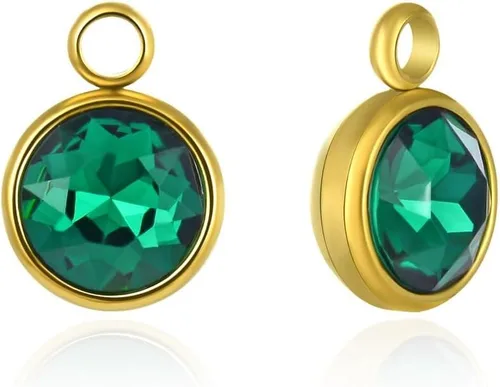 Miniatura 18 de Adabele Colgante de acero inoxidable chapado en oro amarillo de 18 quilates con piedra natal redonda de grado A de 0.236 in y 0.394 in, no se