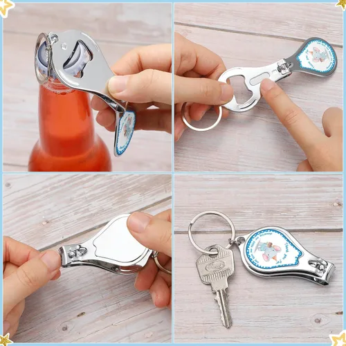 Miniatura 3 de Minatee Juego de 50 abridores de botellas para baby shower, regalos de agradecimiento para invitados de revelación de género (elefante)