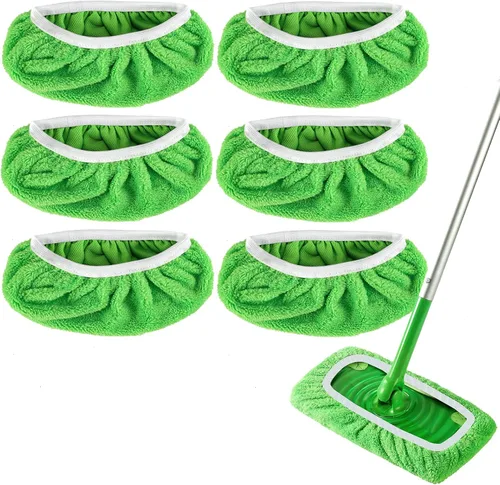 Miniatura 8 de Almohadillas de fregona reutilizables compatibles con trapeador Swiffer Sweeper - Paños de barrido seco y paños húmedos para limpieza del hogar