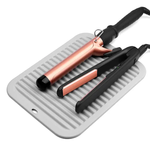 Alfombrilla profesional resistente al calor para herramientas de peinado del cabello: rizador, plancha plana, herramientas calientes y uso de viaje