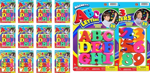 Miniatura 9 de JA-RU Juego de letras magnéticas (1 paquete de letras ABC) letras de plástico coloridas. Imanes de refrigerador para niños y niños pequeños.