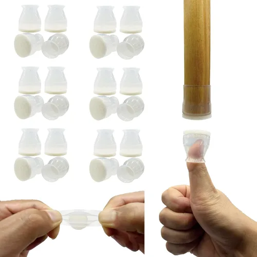 Miniatura 11 de Protectores de suelo de silicona extra pequeños para patas de silla con fieltro, se ajustan de 19/32 a 15/16 pulgadas, tapas de silicona para patas