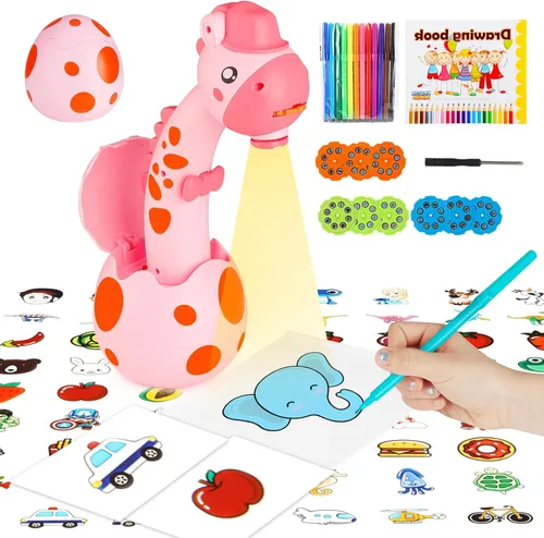 KETIEE Proyector de Dibujo para Niños, Juguete con Proyector para Trazar y Dibujar con Luz y Música, Proyector Inteligente para Bocetos para Niños,