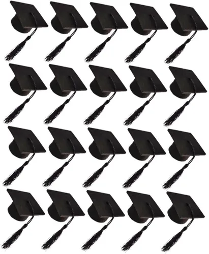 20 piezas de mini sombrero de doctor accesorios para fotos de graduación, sombreros de doctorado, decoración de tapa de botella de graduación,