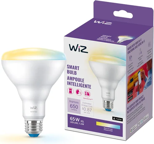 Miniatura 9 de WiZ - Bombilla inteligente LED BR30 de 65 W, color blanco suave, paquete de 6, E26, para interiores, se conecta a tu Wi-Fi existente, controla