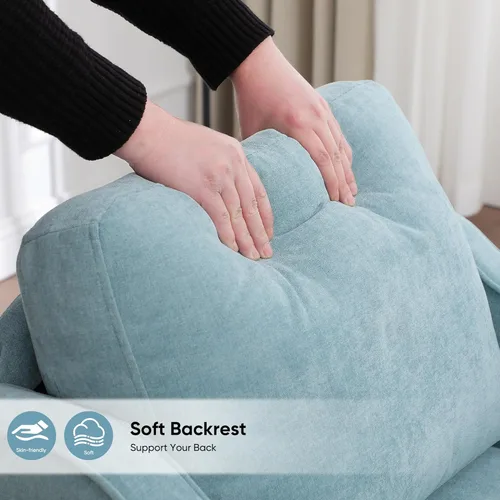 Miniatura 5 de Silla decorativa para sala de estar, silla de lectura moderna de mediados de siglo para dormitorio, sillón tapizado con bolsillos laterales, cómodo