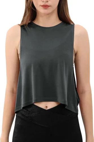 Miniatura 3 de ODODOS Paquete de 3 camisetas sin mangas sueltas para mujer, camisetas sin mangas para gimnasio, atletismo, entrenamiento, camisetas de yoga