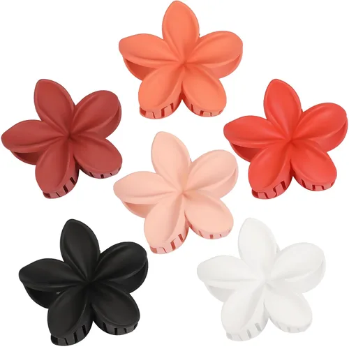Miniatura 9 de Sisiaipu - Pinza para el cabello, 6 piezas, grandes, con forma de flor, para cabello grueso y mediano, pinzas para el cabello con flores hawaianas