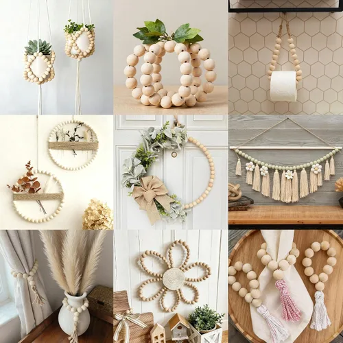 Miniatura 8 de BigOtters - 65 unidades de cuentas de madera natural sin acabado de 25 mm (1 pulgada), cuentas separadoras redondas para joyería DIY, decoración