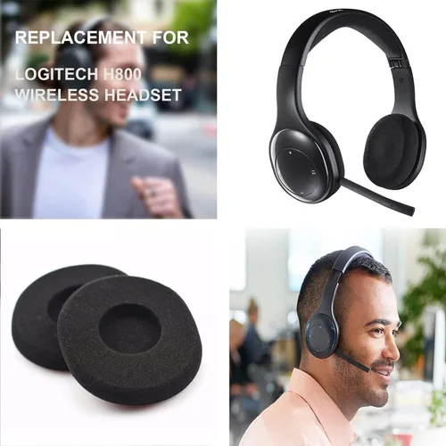 Miniatura 6 de Almohadillas de repuesto H800 compatibles con auriculares inalámbricos Logitech H800, almohadillas de esponja suaves y duraderas, almohadillas