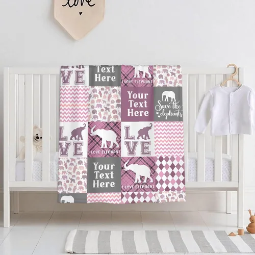 Miniatura 19 de Manta personalizada con nombre, manta personalizada de animales de bebé, regalos conmemorativos para envolver niños pequeños, cumpleaños familiar